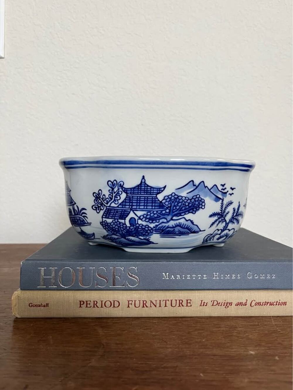Blue and White Ceramic Bonsai Pot